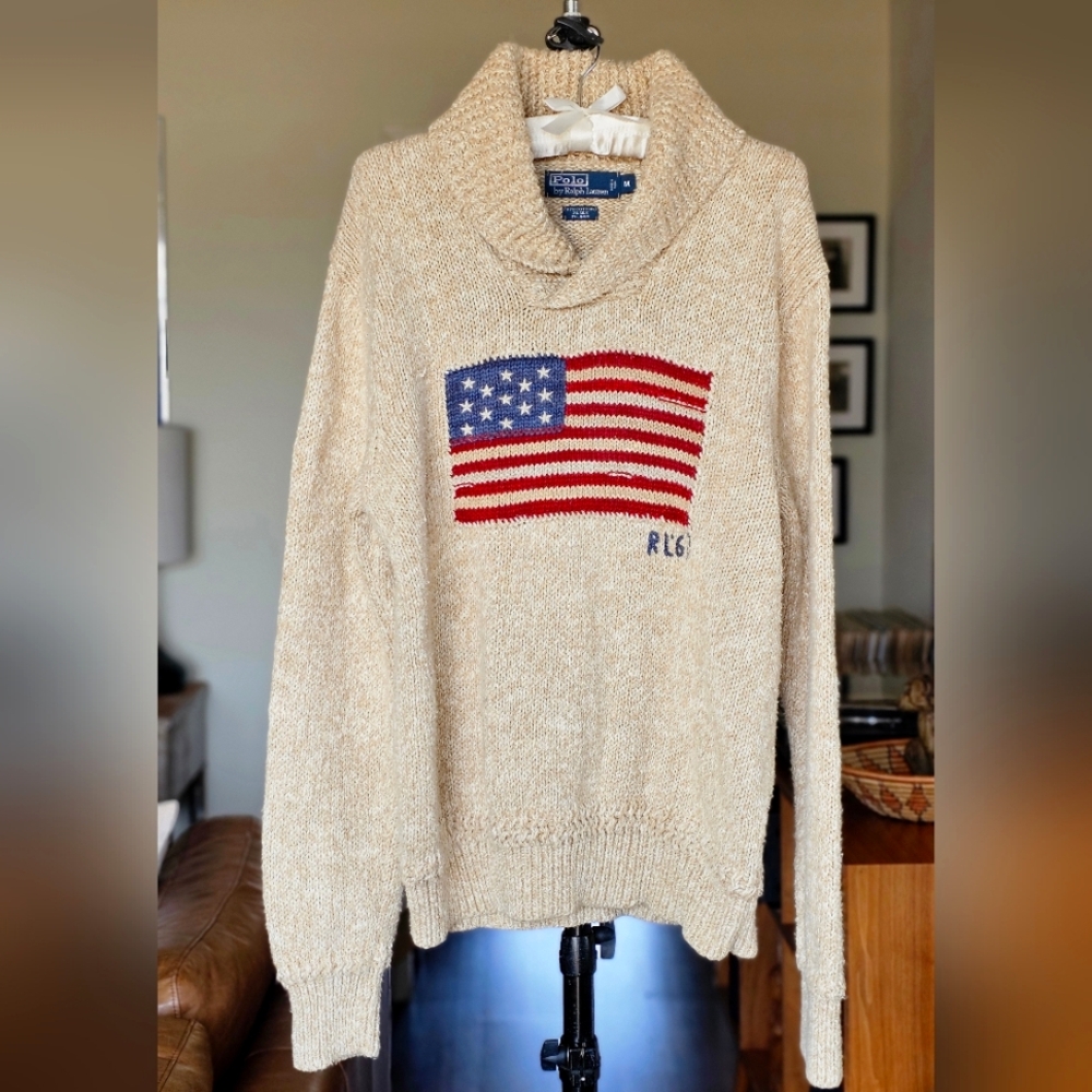 VTG Polo Ralph Lauren American Flag Sweater - Picture 6 of 6